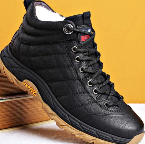 Mens Snow Boots 2021 New Trend Winter Sneakers Warm Non-slip Men Shoes Wool Casual Shoes Plus Velvet Thick Cotton Shoes