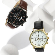 Load image into Gallery viewer, Watch Men Luxury Stainless Steel Quartz Watch Business Wristwatch Con correa de cuero