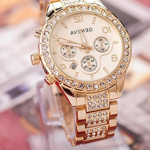 Mens Watch Superb Mens Watch Stainless Steel Rhinestone Luxury Casual Quartz Watch Relojes Mujer 2021 New Product L91