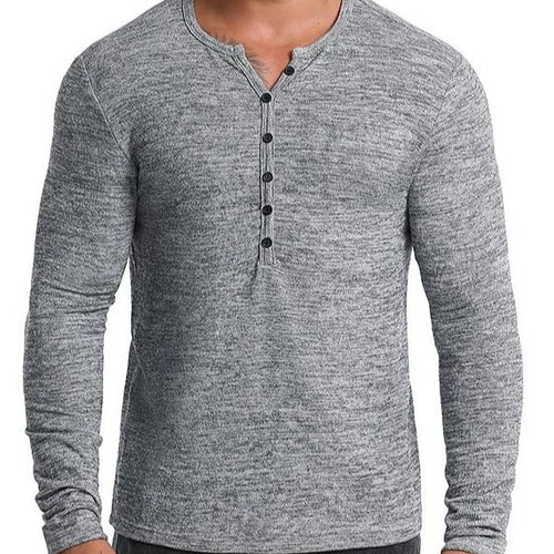 Fashion Henley Shirt Men 2021 Autumn Winter New Embossed Cotton T Shirt Men Slim Long Sleeve Button Tee Shirt Male Tee Shirt Homme