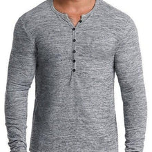 Load image into Gallery viewer, Fashion Henley Shirt Men 2021 Autumn Winter New Embossed Cotton T Shirt Men Slim Long Sleeve Button Tee Shirt Male Tee Shirt Homme