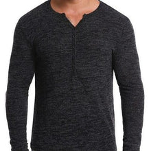 Load image into Gallery viewer, Fashion Henley Shirt Men 2021 Autumn Winter New Embossed Cotton T Shirt Men Slim Long Sleeve Button Tee Shirt Male Tee Shirt Homme
