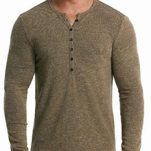 Load image into Gallery viewer, Fashion Henley Shirt Men 2021 Autumn Winter New Embossed Cotton T Shirt Men Slim Long Sleeve Button Tee Shirt Male Tee Shirt Homme