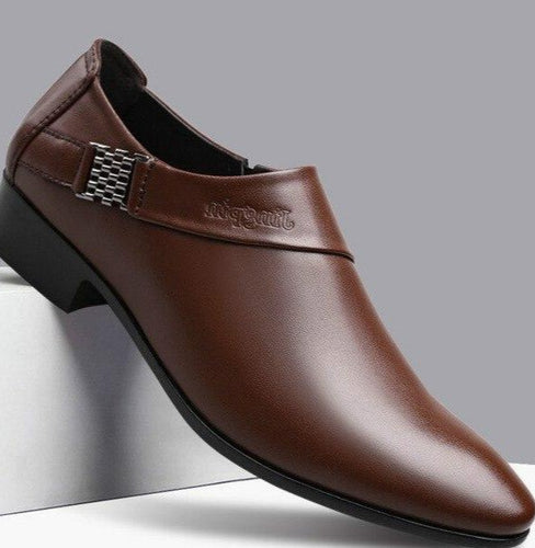 New Men Business Oxfords Shoes Black Brown Man Office Wedding Pointed Mens Shoes Leather Shoes