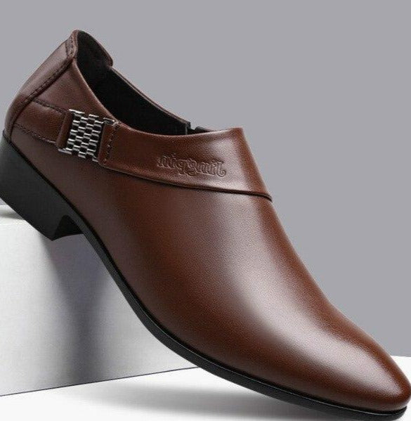 New Men Business Oxfords Shoes Black Brown Man Office Wedding Pointed Mens Shoes Leather Shoes