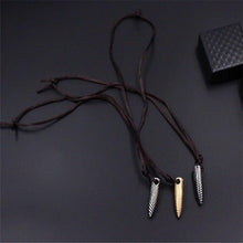 Load image into Gallery viewer, Fashion Mens Stainless Steel Bullet Shape Leather Pendant Necklace Gift Jewelry Wholesale