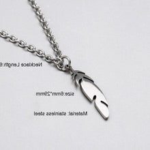 Load image into Gallery viewer, New Stainless Steel Feather Necklace Men Geometric Charm Rectangular Sun Pendant Necklace Couples Jewelry 2020 Choker