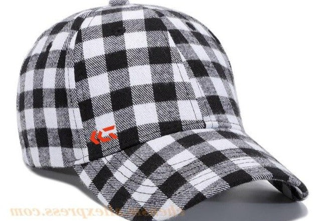 2020 New Fashion Plaid Cotton Baseball Cap Men Peach Snapback Hat Casual Adult Caps Streetwear Travel Hats