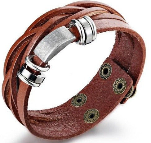Wholesale Rope Braided Specific Bracelets Stainless Steel Leather Bracelets Men Wrap Bracelet Party Gifts Jewelry