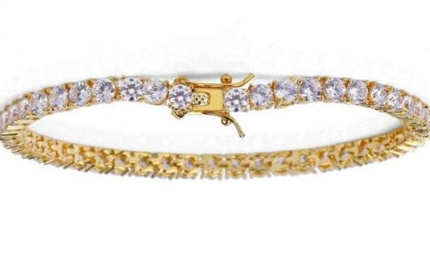 New 4mm Copper Plated Bracelet Iced Out Tennis Chain Explosive Jewelry