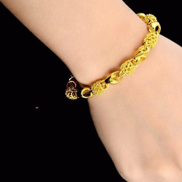 Fashion Vintage Empty Bracelet Electric Imitation Gold Lingling Bracelet Creative Exquisite Gift Handmade Jewelry