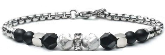 Adjustable Natural Eye Bead Bracelet Men Stainless Steel Bracelet for Men Gift for Him Pulseira Masculina