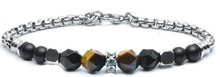 Load image into Gallery viewer, Adjustable Natural Eye Bead Bracelet Men Stainless Steel Bracelet for Men Gift for Him Pulseira Masculina
