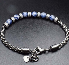 Load image into Gallery viewer, New Adjustable Single Natural Stone-Men Stainless Steel Bead Bracelet Link Chain Bracelets