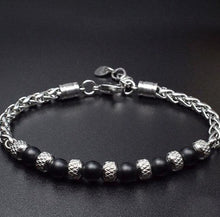 Load image into Gallery viewer, New Adjustable Single Natural Stone-Men Stainless Steel Bead Bracelet Link Chain Bracelets