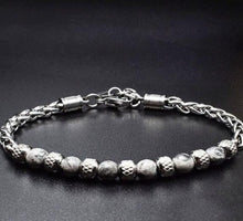 Load image into Gallery viewer, New Adjustable Single Natural Stone-Men Stainless Steel Bead Bracelet Link Chain Bracelets